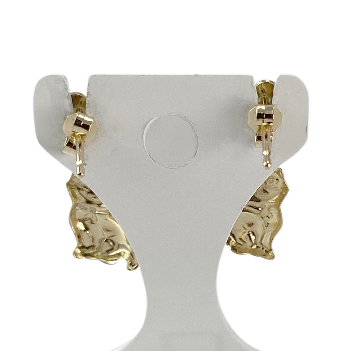 Boucles d'oreilles d'occasion or 750 jaune chat - vue 3
