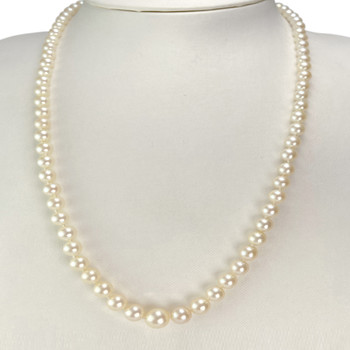 Collier d'occasion or 750 jaune perle de culture du japon