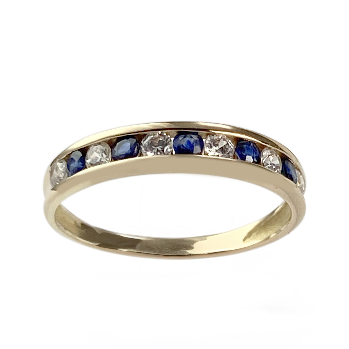 Bague d'occasion or 750 jaune oxyde de zirconium saphir