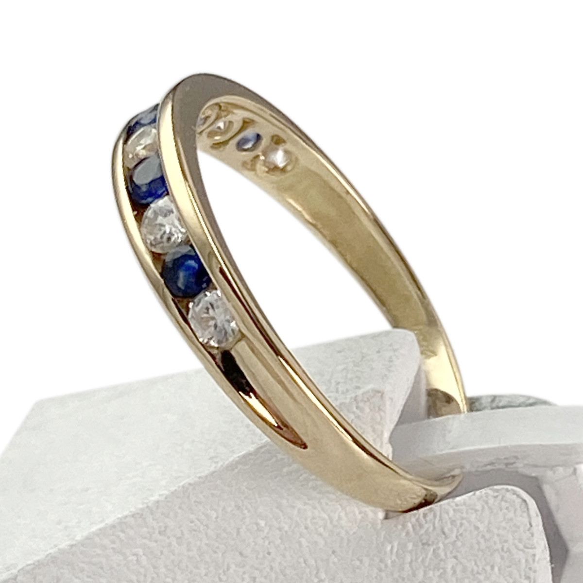 Bague d'occasion or 750 jaune oxyde de zirconium saphir - vue 2