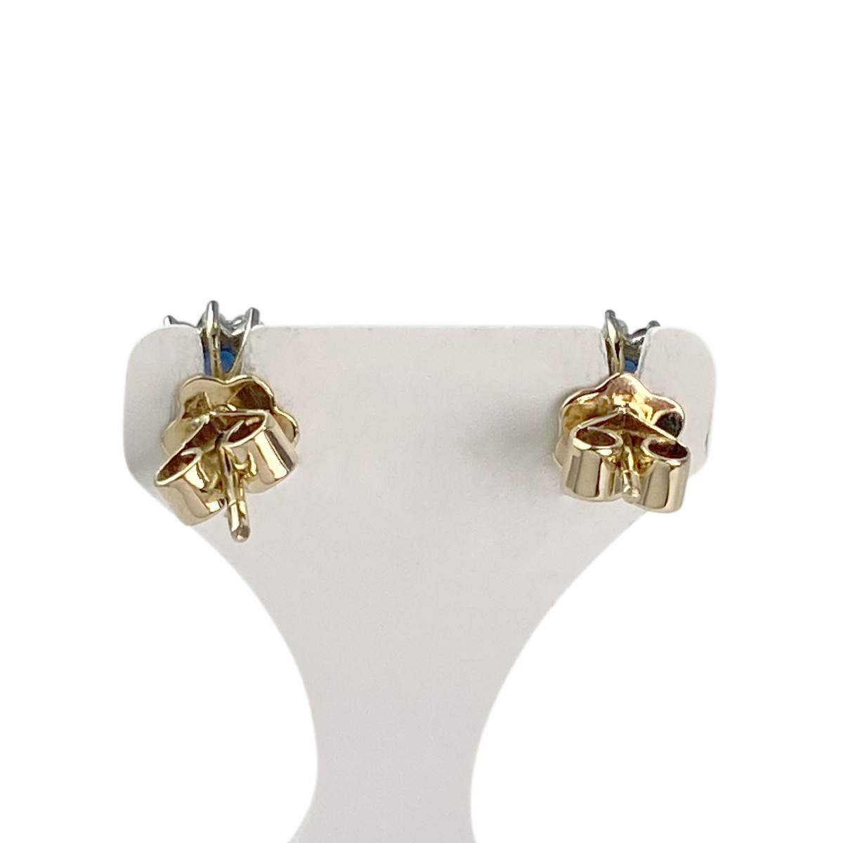 Boucles d'oreilles d'occasion or 585 jaune saphir diamant - vue 3