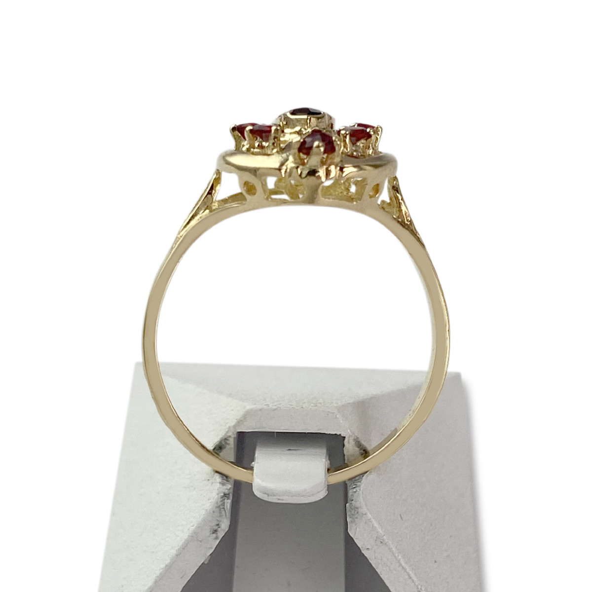 Bague d'occasion or 750 jaune grenat rubis - vue 3