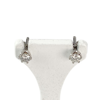 Boucles d'oreilles d'occasion or 750 blanc diamant