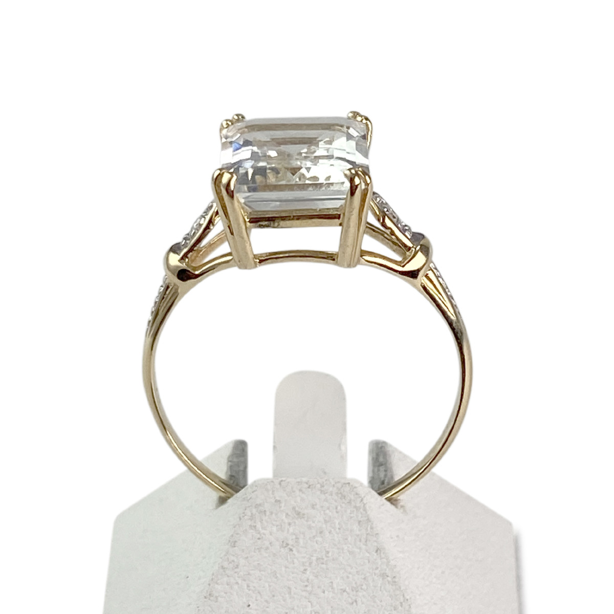 Bague d'occasion or 750 jaune aigue marine diamant