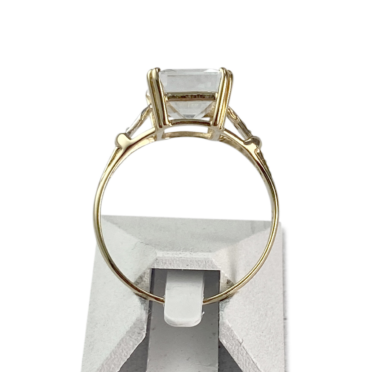 Bague d'occasion or 750 jaune aigue marine diamant - vue 3