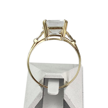 Bague d'occasion or 750 jaune aigue marine diamant