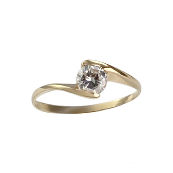 Solitaire d'occasion or 750 jaune oxyde de zirconium