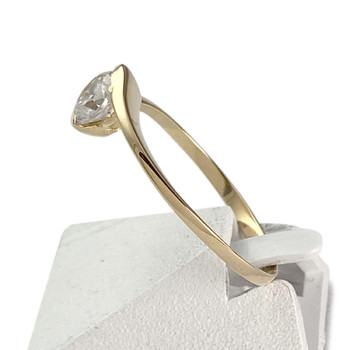 Solitaire d'occasion or 750 jaune oxyde de zirconium