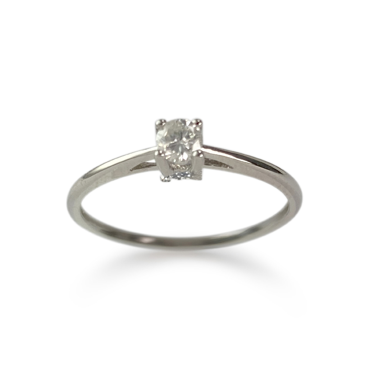 Solitaire d'occasion or 750 blanc diamant