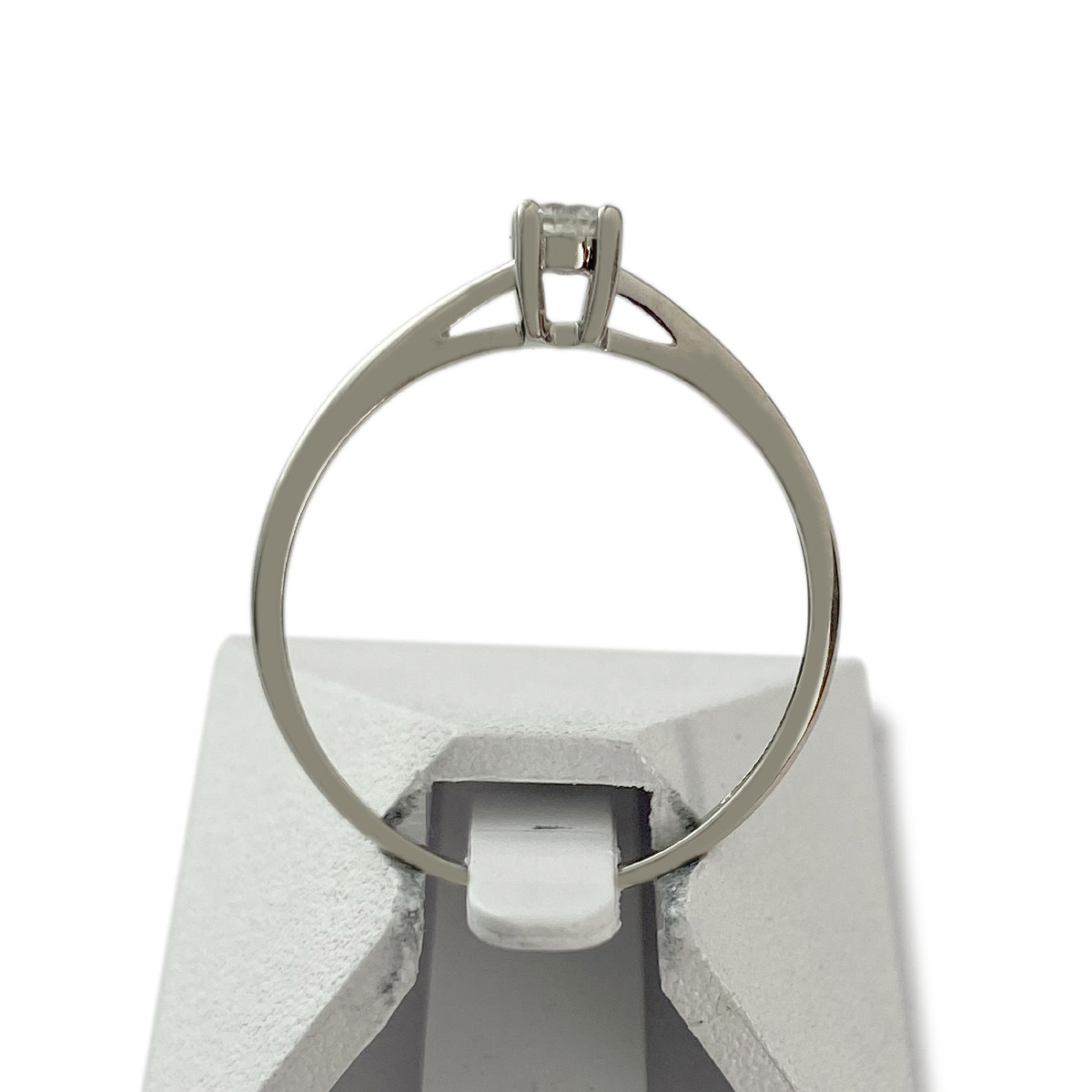 Solitaire d'occasion or 750 blanc diamant - vue 3