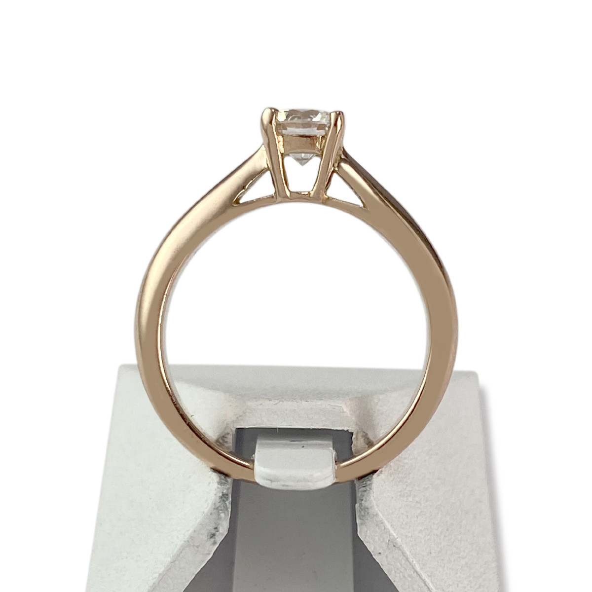 Solitaire d'occasion or 750 rose diamant - vue 3
