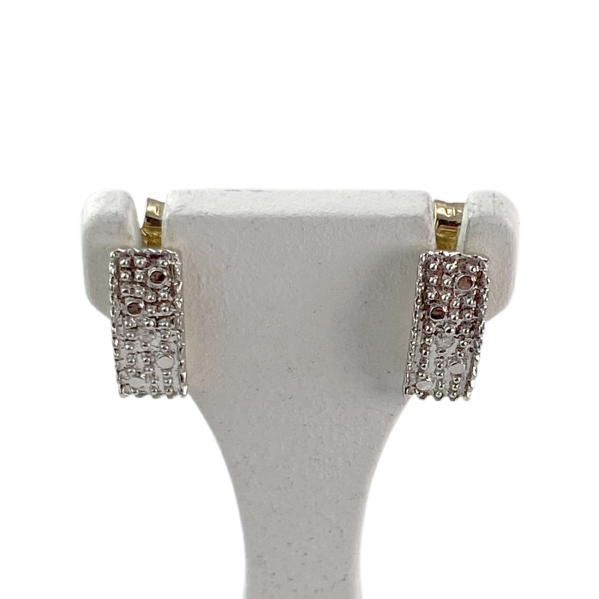 Boucles d'oreilles d'occasion or 750 jaune § rhodié diamant