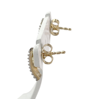 Boucles d'oreilles d'occasion or 750 jaune § rhodié diamant