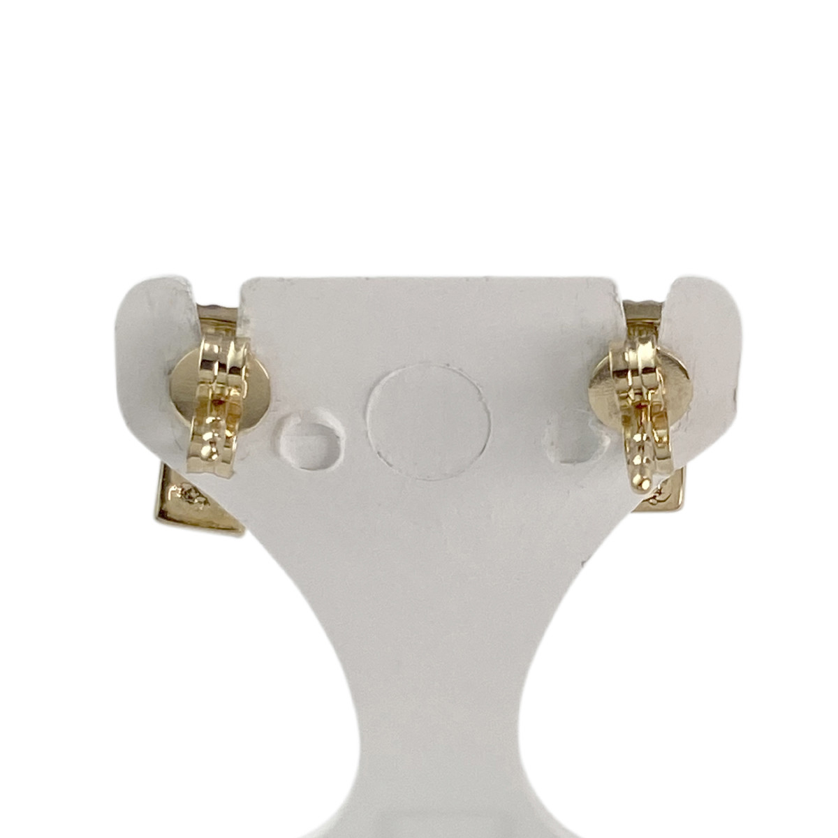 Boucles d'oreilles d'occasion or 750 jaune § rhodié diamant - vue 3