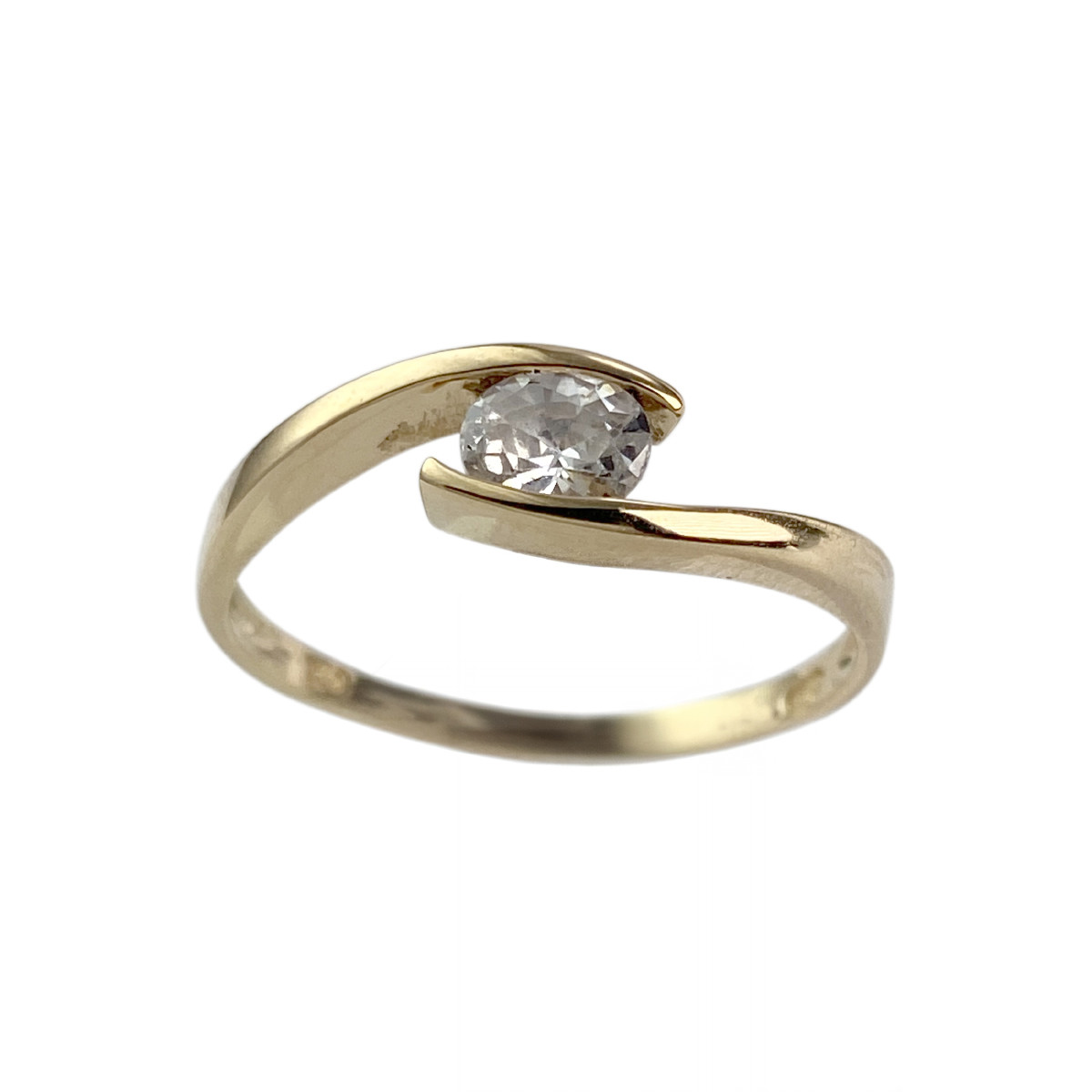 Solitaire d'occasion or 750 jaune oxyde de zirconium