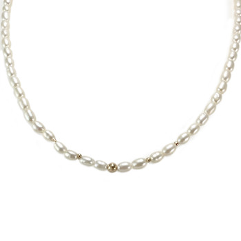 Collier d'occasion or 375 jaune perle de culture de chine