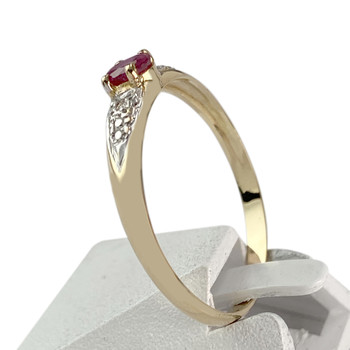 Bague d'occasion or 750 jaune rubis diamant