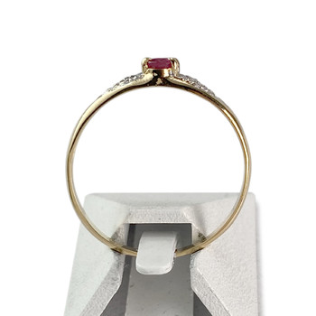 Bague d'occasion or 750 jaune rubis diamant