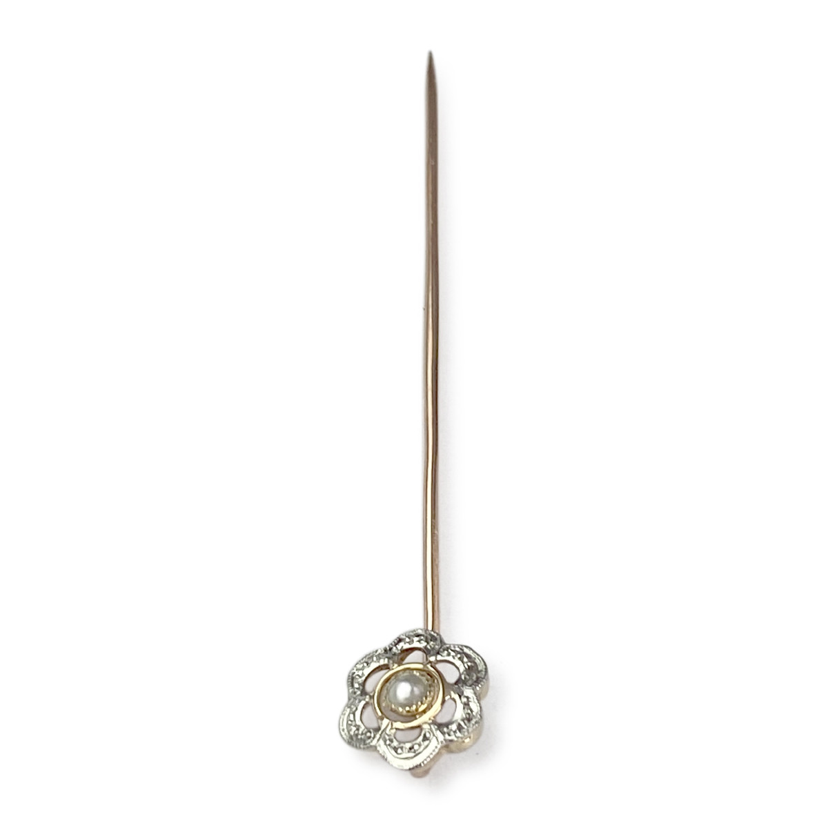 Attache cravate d'occasion or 750 2 tons perle - vue 3