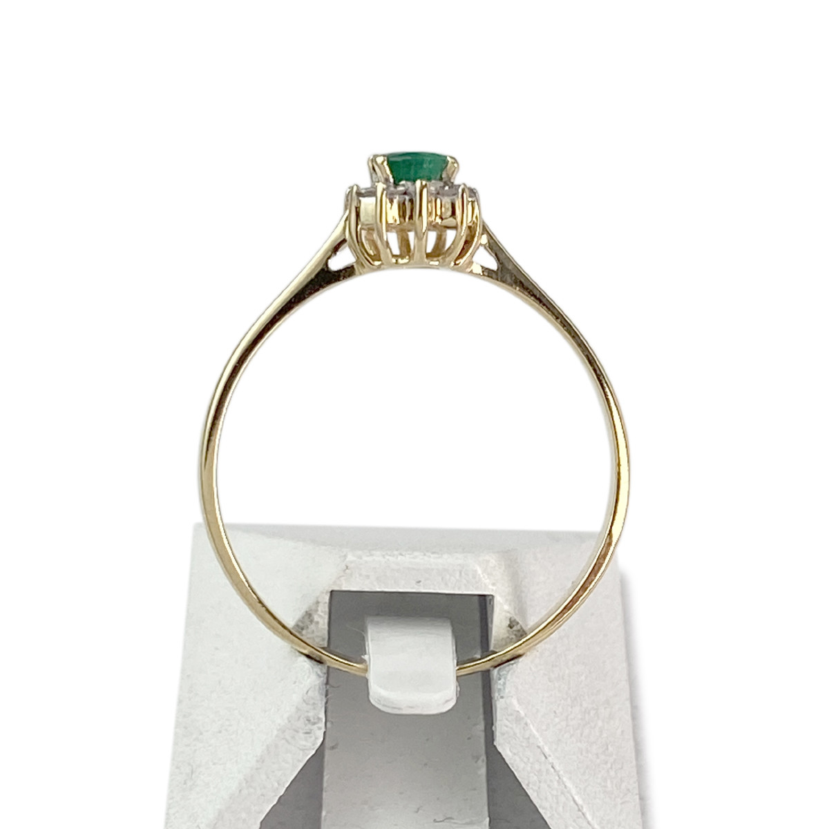 Bague d'occasion or 750 jaune émeraude diamant - vue 3