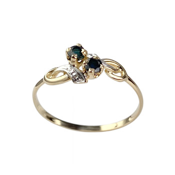 Bague d'occasion or 750 jaune saphirs