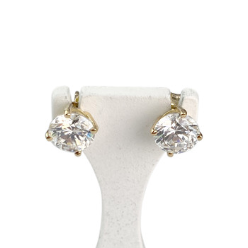 Boucles d'oreilles d'occasion or 750 jaune oxydes de zirconium