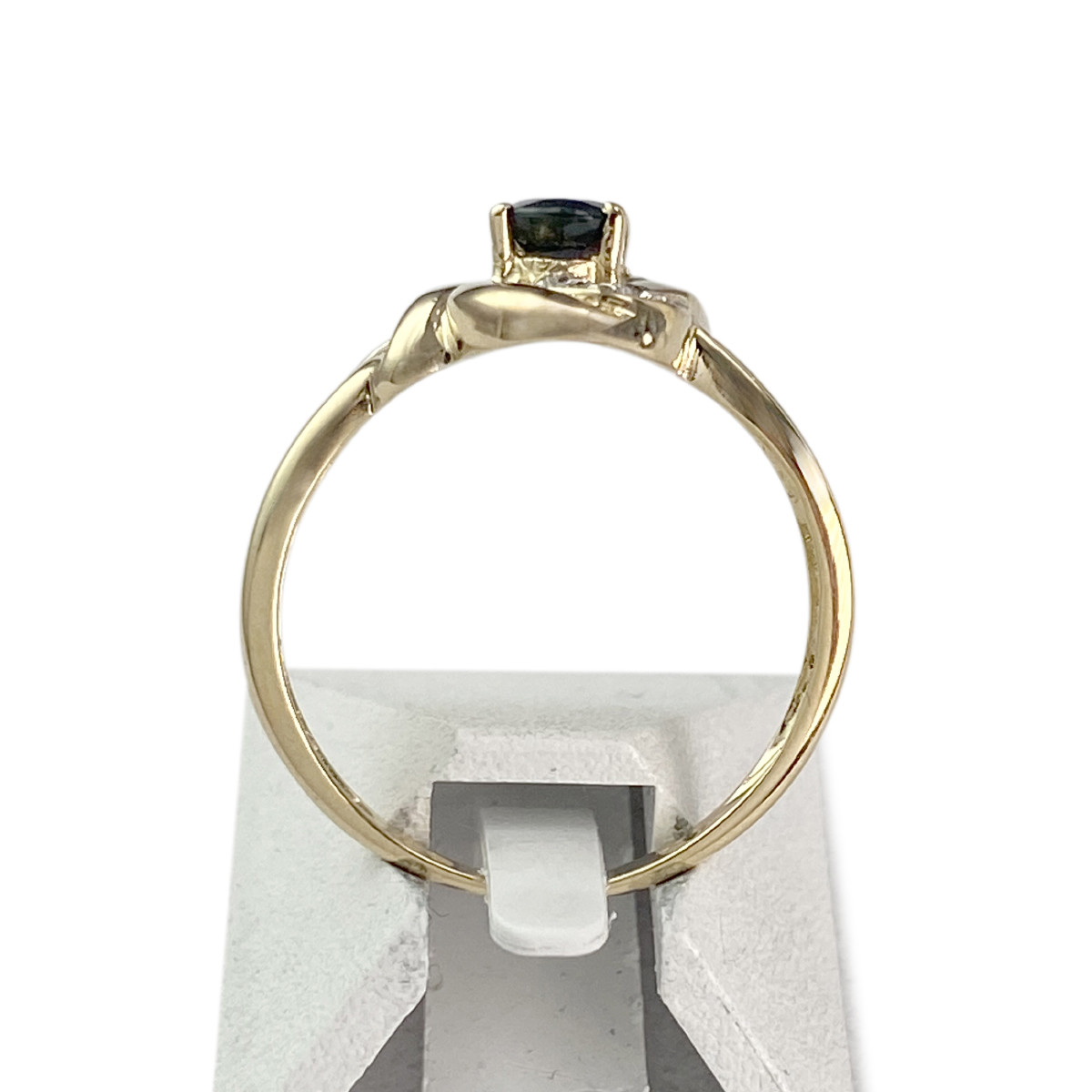 Bague d'occasion or 750 jaune saphir diamants - vue 3