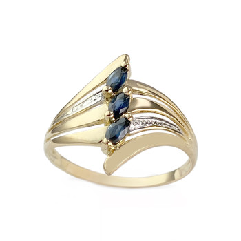 Bague d'occasion or 750 jaune saphirs