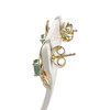 Boucles d'oreilles d'occasion or 750 2 ors émeraudes diamants - vue V2