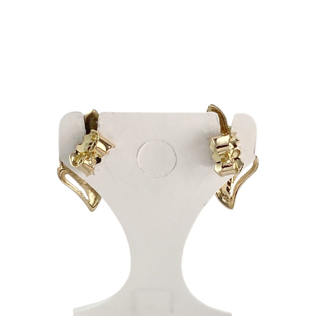 Boucles d'oreilles d'occasion or 750 2 ors émeraudes diamants - vue 3