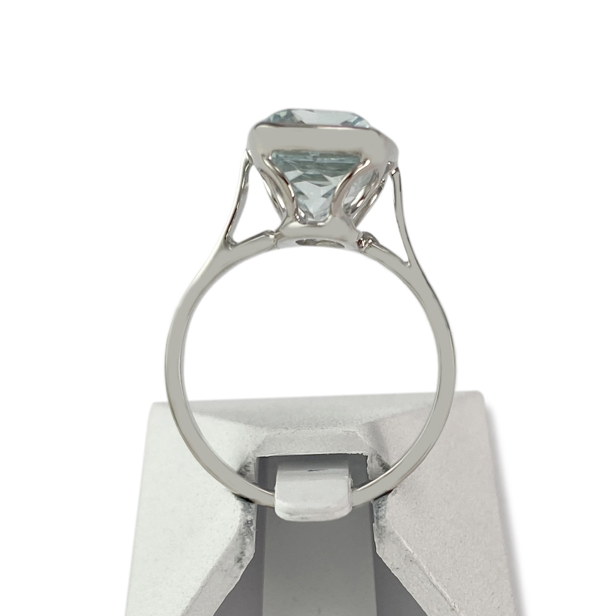 Bague d'occasion or 750 blanc aigue marine - vue 3