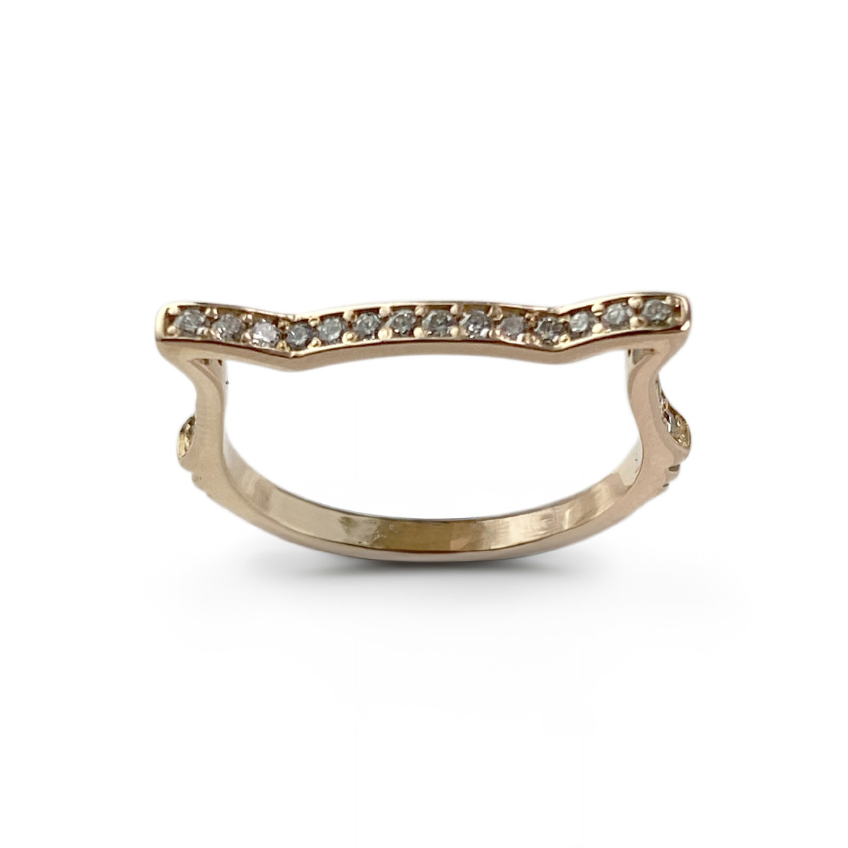 Bague d'occasion or 750 jaune chat diamants