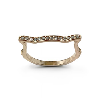 Bague d'occasion or 750 jaune chat diamants