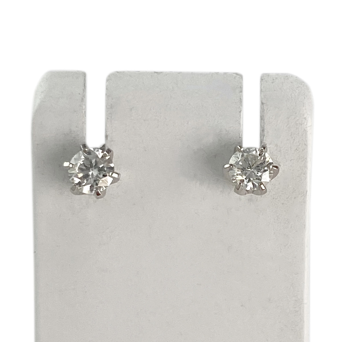 Boucles d'oreilles d'occasion or 750 blanc diamants