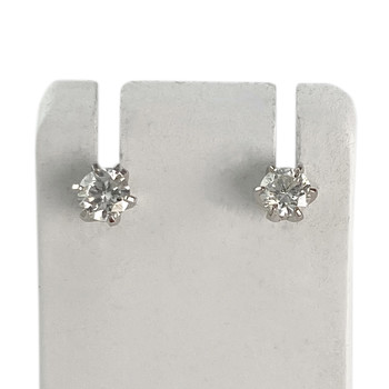 Boucles d'oreilles d'occasion or 750 blanc diamants