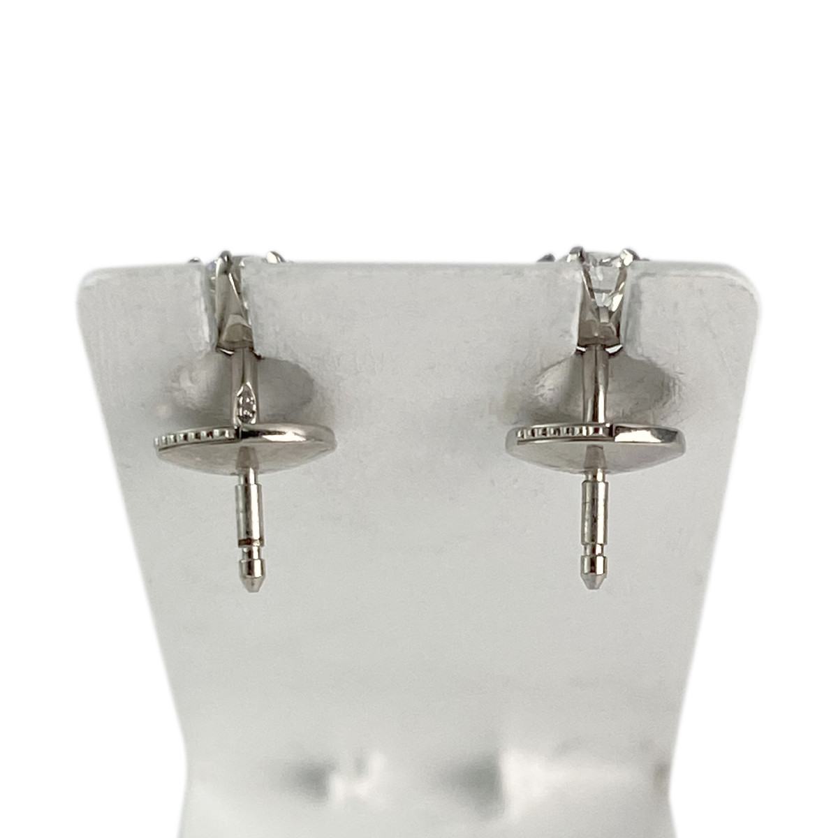 Boucles d'oreilles d'occasion or 750 blanc diamants - vue 3