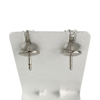 Boucles d'oreilles d'occasion or 750 blanc diamants
