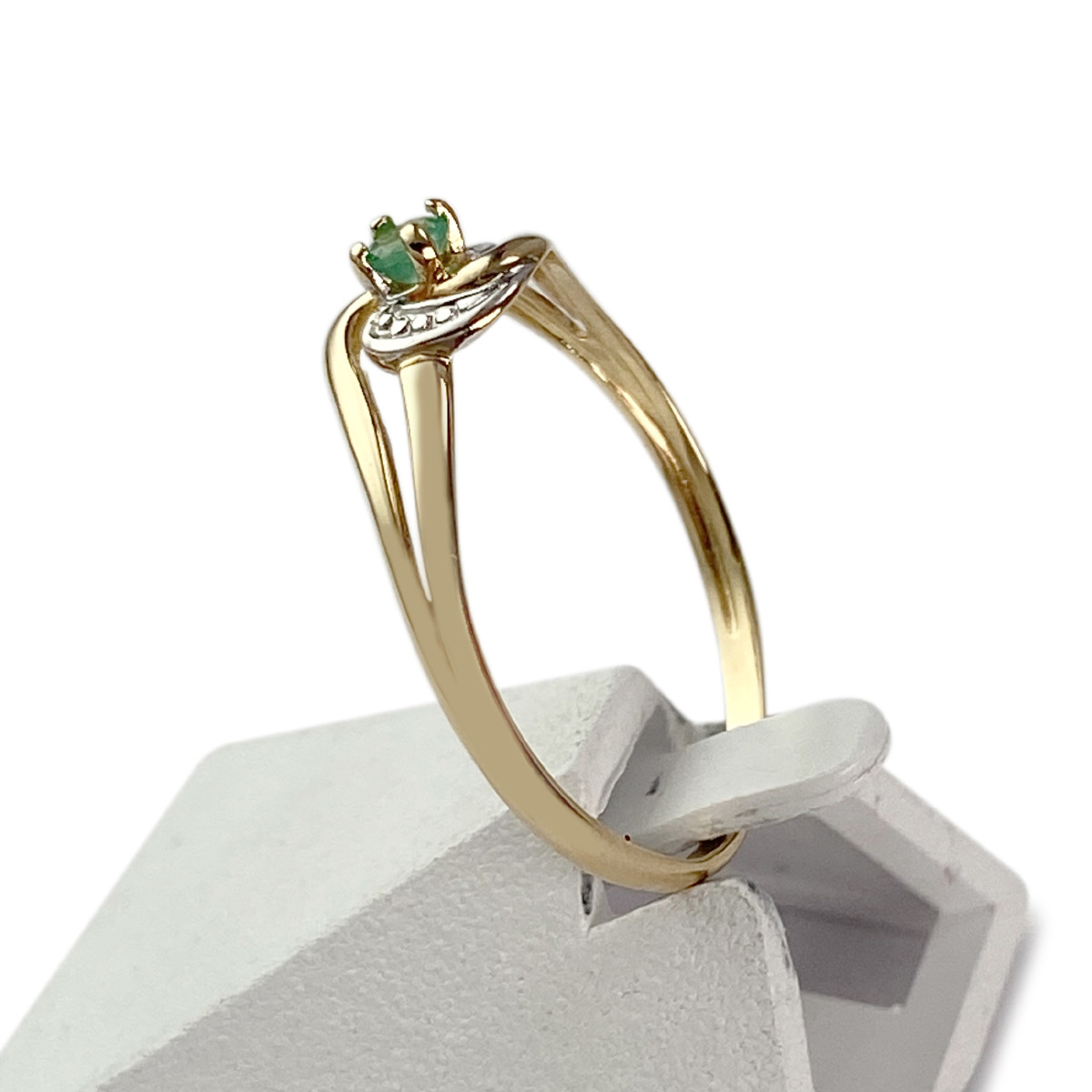 Bague d'occasion or 750 jaune émeraude - vue 2