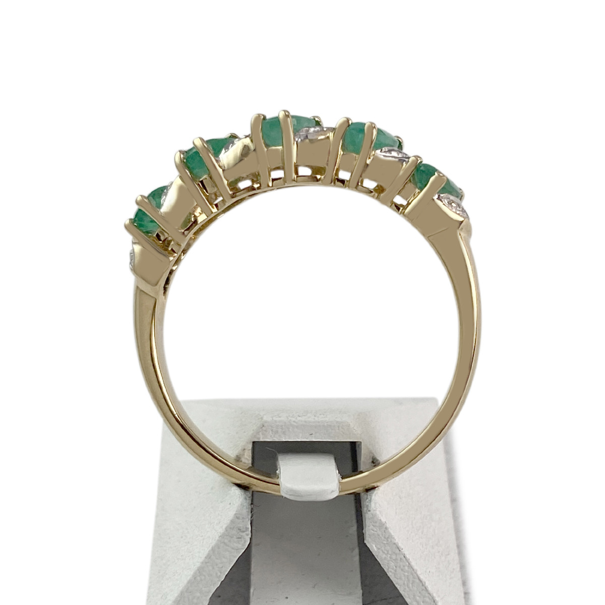 Bague d'occasion or 750 2 tons diamant émeraude - vue 3