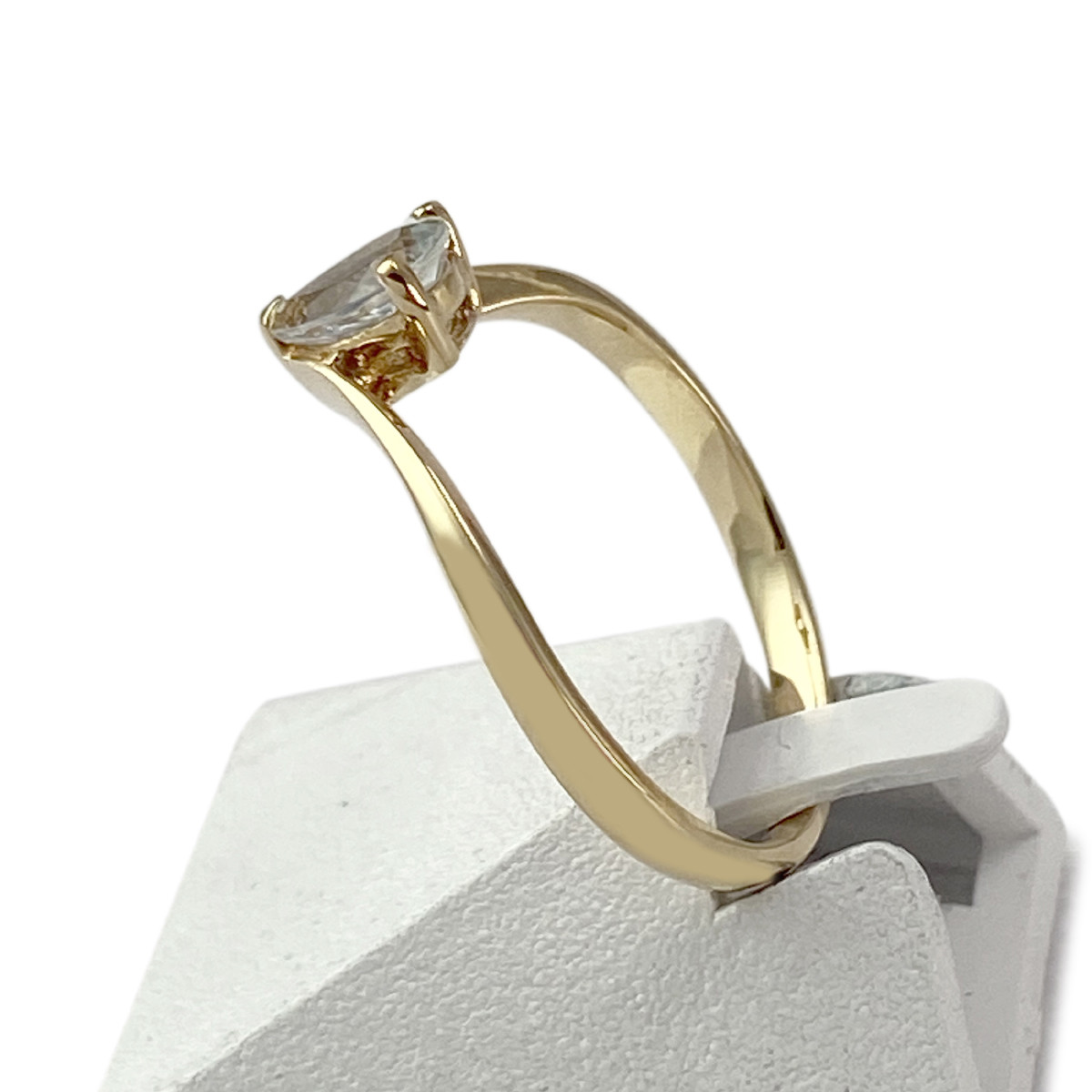 Bague d'occasion or 750 jaune aigue marine - vue 2