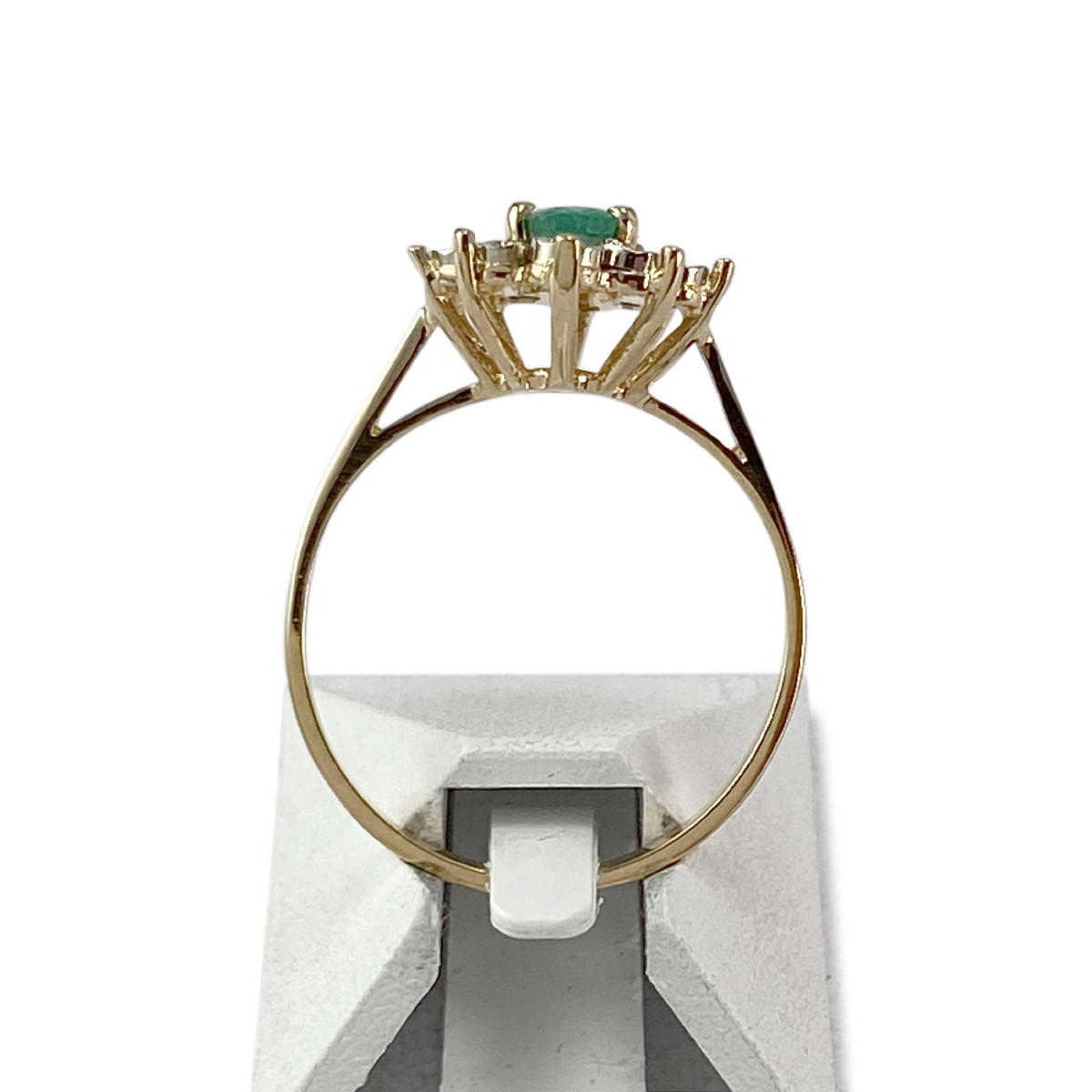 Bague d'occasion or 750 jaune emeraude diamant - vue 3
