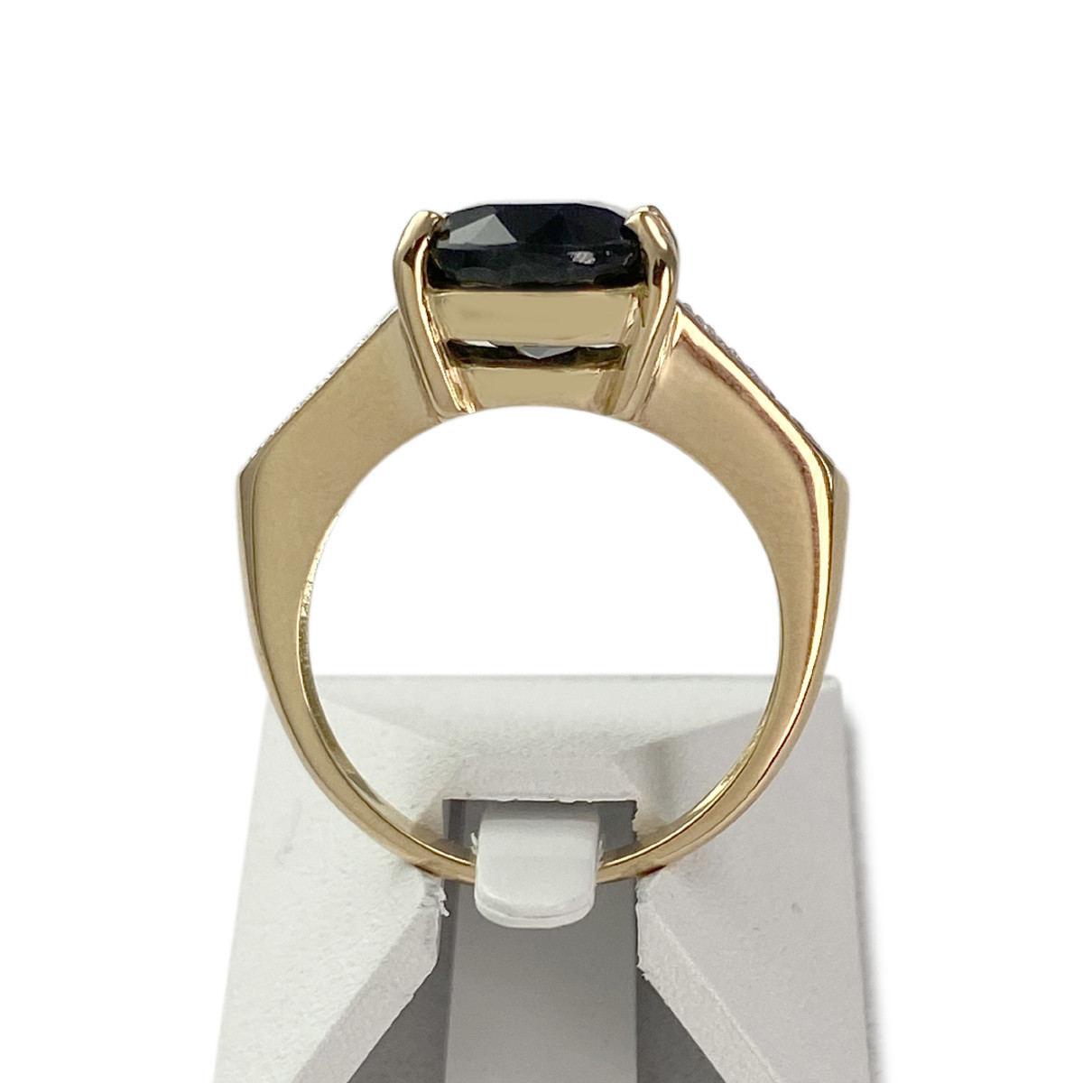 Bague d'occasion or 750 2 tons saphir diamant - vue 3
