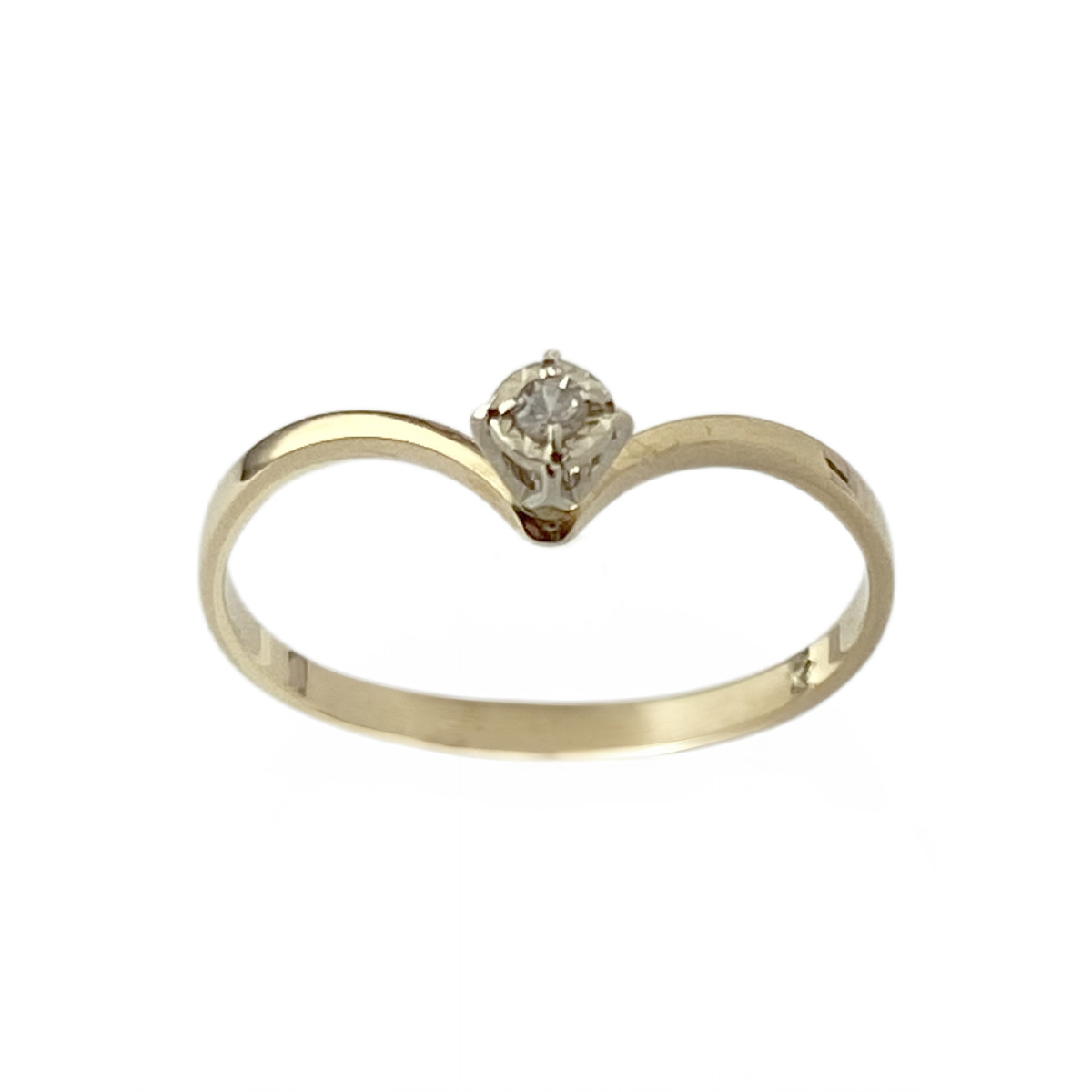 Solitaire d'occasion or 750 jaune diamant