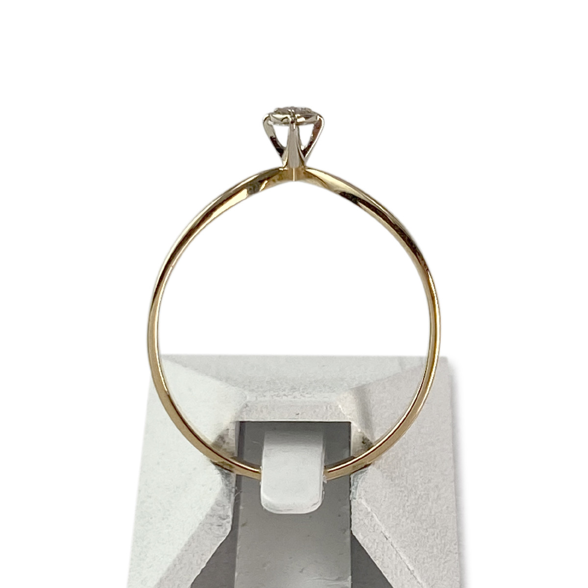 Solitaire d'occasion or 750 jaune diamant - vue 3