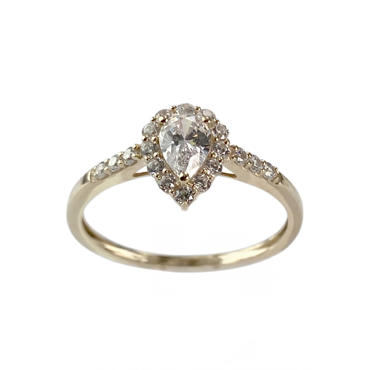 Bague d'occasion or 375 jaune zirconias