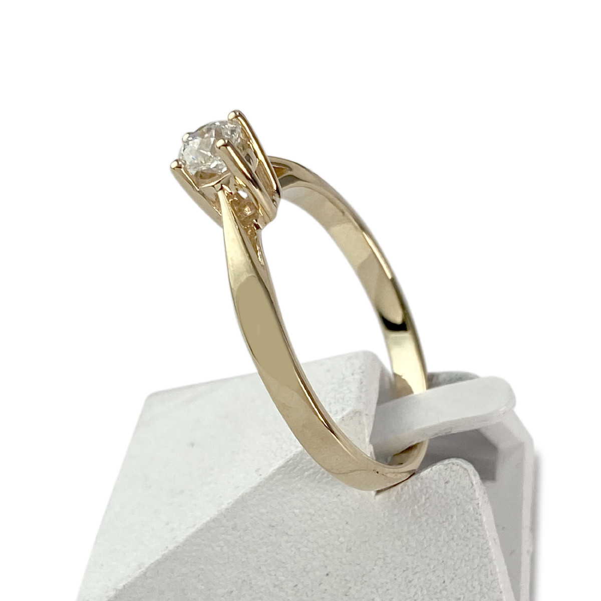 Solitaire d'occasion or 750 jaune diamant - vue 2