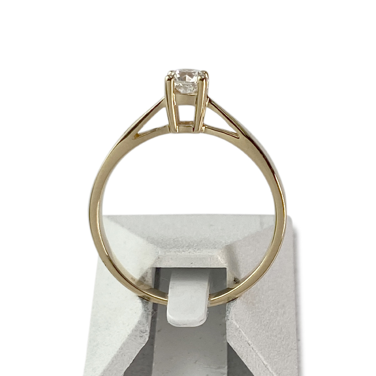 Solitaire d'occasion or 750 jaune diamant - vue 3