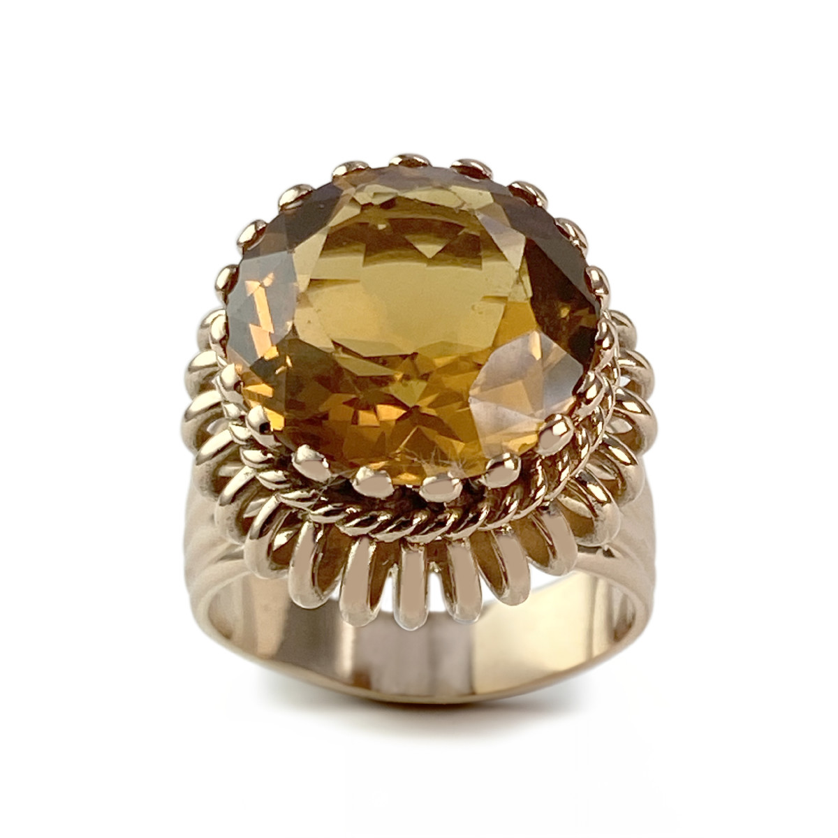 Bague d'occasion or 750 jaune citrine madere