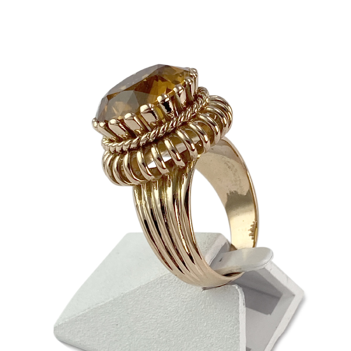 Bague d'occasion or 750 jaune citrine madere - vue 2