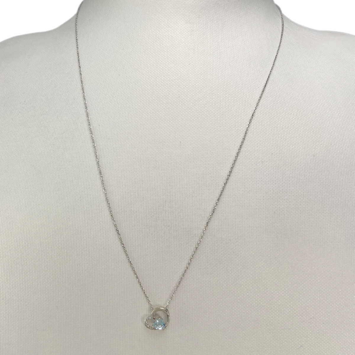 Collier d'occasion or 375 jaune forcat diamant topaze sky blue - vue 2